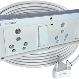 Double Switch Socket Combined Extension Box for Cooler, Washing Machine, Mixer Juicer & Use Multiple Home Appliances, 6A/15A Socket 5A Plug | 100% Copper Wire| max Load Upto 2000watt (3 metre Wire)-67