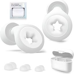 TecoKart® Ear Plugs for Noise Reduction, Soft Silicone Earplugs for Noise Cancelling, Ear Buds for Sleeping, Flight Travel, Studying - Includes 6 Ear Tips (S/M/L), White Star-3