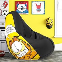 ComfyBean Bag with Beans Filled 5XL- Official: Garfield Bean Bags - for Adults - Max User Height : 6-6.5 Ft. - Weight : 99-110 Kgs(Model: Garfield_Artwork-9 - Black)-3