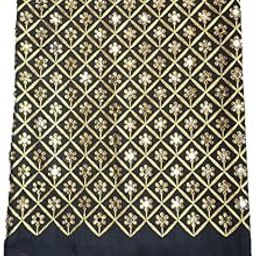 SHANTUBA TEXTILES women blouse piece (unstitched) Heavy Embroidery Mirror and Stone Work 1Mtr Black-image-90