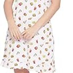 Women's Cotton Printed Short Nightdress in Pink-image-36
