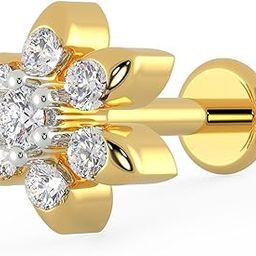 Real Diamond Nose Pin for Women 18 k Gold | Original Diamond & 18kt Gold Nose pin | 18k BIS Hallmark (750) Nose Stud for Women & Girls with Piercing for Birthday & Diwali Gift-image-29