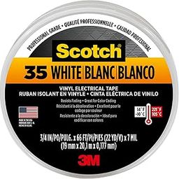 3M Scotch #35 Electrical Tape, White.75-Inch by 66-Foot by .007-Inch-image-43