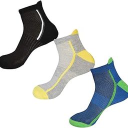 Men's Organic Casual/Athletic Breathable Ankle Cotton socks For Men,Grey-Yellow,Black, Deep Blue-Turquoise Green Stripes(Pack of 3)-picture-17