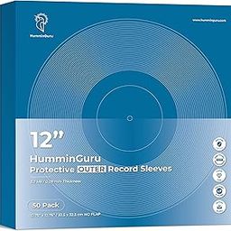 HumminGuru Protective Vinyl Record Outer Sleeve 12 Inch, Acid Free & Crystal Clear & High-Density Polypropylene Outer Record Sleeve for Single & Double LP Album Covers, 3.5Mil (50 Pack Outer Sleeves)-image-65