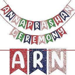 WOBBOX Annaprashan Bunting Banner for Ceremony - Multi Color Decoration Item-picture-30