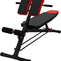 Kobo EB-1013 Steel Multi Function Imported 10 Exercises Adjustable Dumbbell Bench with Preacher Curl for Home Gym (Black/Red), Incline, 140 kg Limit-picture-18