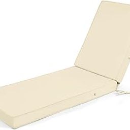 mudilun Lounge Chair Cushion Water Proof Outdoor Lounge Chair Cushions with Ties Non-Slip Chaise Lounge Cushion Removable Patio Seat Cushions for Garden Pool Beach Lounge (Beige)-image-57