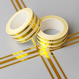 BHOOLU&GOOLU Tile Gap Décor Tape For Floor And Wall - Gold - Type 2 (2.5 CM X 5M) - 1 Roll/Pack-23