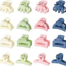 12 PcsSmall Hair Clips for Girls 6Style Colourful Matte Mini Claw Clips for Women Non Slip Bangs Pins for Thin/Thick Hair Accessories for Women and Girls-image-38