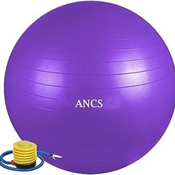 ANCS Gym Ball with Foot Pump Exercise Rubber Ball Anti Burst Swiss Birthing Stability Ball for Workout,Pregnancy, Balance, (Multicolor, Sizes : 55 to 85 cm) (85cm)-image-38