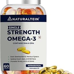 NATURALTEIN Omega 3 Single Strength (enriched with Vitamin E) | 1000 mg Fish Oil per Softgel | 180mg EPA & 120mg DHA | Premium Triglyceride Form | Supports Heart, Brain & Joint Health-17