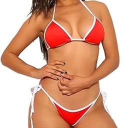 Women's Poly Lycra Brazilian Free Size Bikini Sets-image-72