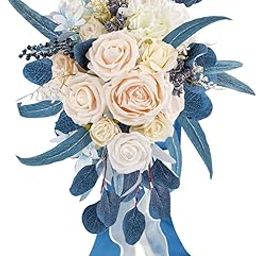 THE STYLE SUTRA Wedding Bouquet for Bride Toss Bouquet Elegant Anniversary Cascading Bouquet Style C-image-27
