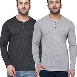 Men Solid Full Sleeve Cotton Blend Round Neck Regular Fit T-Shirt (Pack Of 2)-image-17