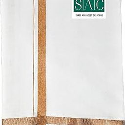 Shyam Handloom Fabrics Pure Cotton Solid Striped Dhoti for Men�s Lungies with Border-50