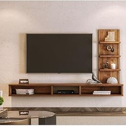 Wakefit TV Unit | 1 Year Warranty | TV Stand Wall, TV Stand Wall Mount, Wall Mount TV Stand, Engineered Wood with Wall Mount Display Rack Upto 42'' (Expo, Columbian Walnut)-image-61