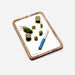 Crystal Teak Wood INOX Wooden/Steel Chopping & Cutting Board 2 in 1 | Reversible, Steel on one Side and Wood on Other | Large: 35 * 25 * 1.8 cm | Hygienic, Eco Friendly and Food Safe-13