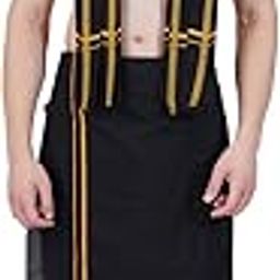 Free Size Men's Dhoti and Angavastram Set with Golden Jari Border for traditional functions…-14