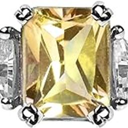 925 Sterling Silver Emerald Cut Ring for Women Size 12 | Certified Citrine-image-21