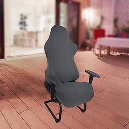 Gaming Chair Cover Soft for Rotating Chair Reclining Racing Gaming Chair Dark Gray-picture-15