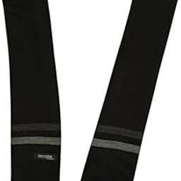 Winter Knit Scarf, Black with Grey Stripes, Tasseled Ends, Cosy Wool Premium-image-14