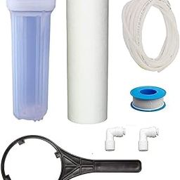 Pre-Filter Transparent Housing | 1 Pcs Spun Filter | 1/4" Elbows Connector | 3 Mtr RO Pipe | Teflon Tape | Hanging Plate fix for All Types of...-picture-11