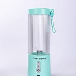 TURBOBLEND powerful portable blender with 4000mAH C type recharble battery,450ml BPA Jar,7.4V powerful motor with 1800rpm and super cut 304 SS blade in color Green | STYLE 1-22