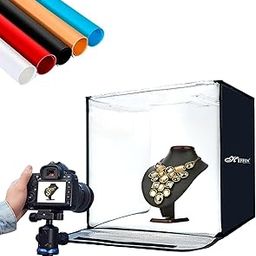 HIFFIN Portable Light Box Photography, 40 X 40cm Professional Dimmable Photo Box with 288 High Color Rendering Index LED Lights & 5 Color PVC Backdrops for Jewelry and Small Item Product Photography-78