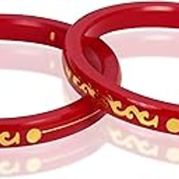 Trending Viral Gold Pola 22k Hallmark (916) Yellow Gold Handmade Pola Bangles/Wedding Chooda/Churas for Women with Purity Certificate (Set of 2pcs)-image-1
