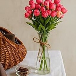 Divyakosh Set of 2 Mini Artificial Peony Flower Bunches, Small (Pink), Artificial Flowers for Vase, Flowers for Home Decor, Wedding, Decoration, Party, Events, Gift (Without Vase Pot)-7