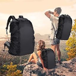 KANISYA Waterproof Dust Proof Rain Cover for Backpack Bags, Rain Cover for Bags with Storage Pouch, Rain Cover for School College Office Bags Specially for Trekking & Camping Traveling Cycling (Black)-image-22