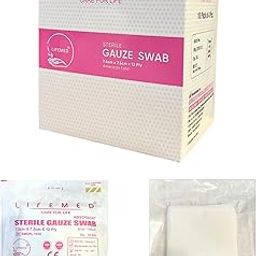 LIFEMED Absorbent Sterile Gauze Swab 7.5cm x 7.5cm x 12Ply Type-17 | Gauze Swab For Wound Dressing & First Aid (Box of 10 Pouch - 40 Nos)-32