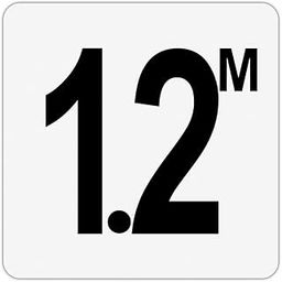 Plastic Overlay Pool Depth Markers - M Meters (1.2 Meters 6x6in 4in Lettering)-12