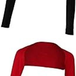 LICHTS®Black Red Women One-piece Long Sleeve Arm Cover Shrug Bolero Hijab Muslim|Clothing, Shoes & Accessories | Cultural & Ethnic Clothing | Middle East|1 Piece Red Arm Cover Shrug-image-88