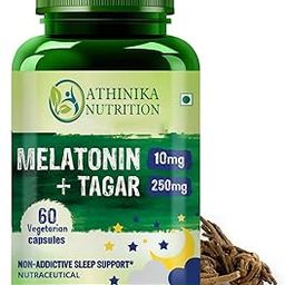 Melatonin 10Mg + Tagar 250Mg Supplement With Vitamin B6 And Calcium | Non-Habit Forming, Restful Sleep, Improved Focus, Relaxed Mind | Good For Eye Health (60 capsule)-image-51