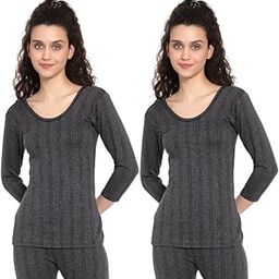 Women 3/4th Sleeve Thermal Tops Combo of 2-image-33