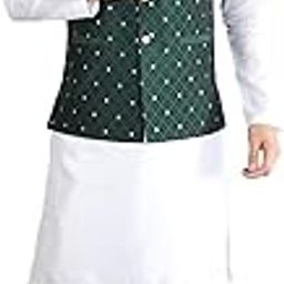Men's Silk Blend Kurta Pajama with Nehru Jacket/Modi Jacket-image-8