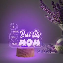 Gift Me Bazar Best Mom Acrylic Led Desk Table Lamp | Birthday Gift for Mom | Mothers Day Gift | Express Your Love for Mom | Multicolored Lamp with On/Off Touch Button | USB Powered-image-26