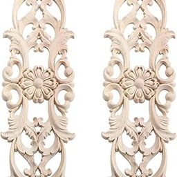 Wood Carved Applique,Wall Moulding Panels,Wood Appliques Onlays,Suitable for Furniture and DIY Projects,Cabinet Furniture Decoration,Window Mirrors(2-Pack,22x8cm/8.7"x3.2")-image-26