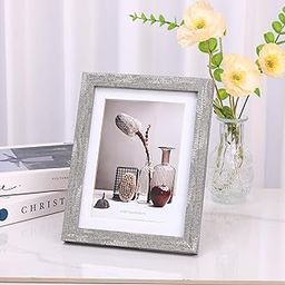 HOME ELEMENTS 1 Pc Wooden Photo Frame With Glass for Table, Floating Design Frame, Tabletop Picture Frames for Living Room, Table Decor, Home Decor, Office Desk, Premium Gifting - Silver (6"x8")-image-76