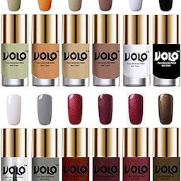 Volo Luxury Super Shine Nail Polish Set of 12 Vibrant Shades (Mischievous Mint, Flirty Nude, Nude, Dark Nude, Matte White, Black, Extra Shine Top Coat, Grey, Lava Lust, Shimmer Coffee)-image-48