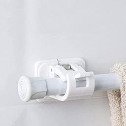 DMDENT 2 PCS Self Adhesive Curtain Holders Brackets Without Drilling, Curtain Rod Bracket, Adhesive Curtain Rod Holder Hooks, Door and Window Curtain Brackets (2, Transparent)-image-20