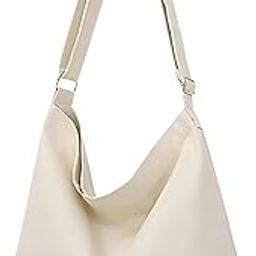 Fortify Style Canvas Tote Bag for Women, Plain Tote Bag for painting and inner two pocket with Zipper, Reusable Multi-Purpose Cotton Bags for School/Gym/Shopping (Cream) (Canvas-CR_bzr)-image-1