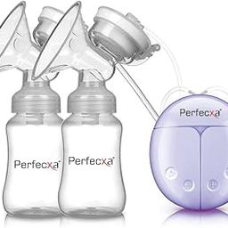 Perfecxa Double Bottle Breast Pump, Breast Pump Safe Milk Storage Bottle Dual Control Milk Suction and Breast Massager Breast Care with USB and Lid for Baby Breastfeeding & accessories, Free Breast Pads-image-71