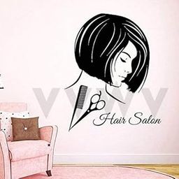 VVWV Hair Salon Style Beauty Parluor Spa Wall Decal Sticker Black 45.00 X 85.00 Cm-image-55