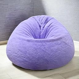 Bhailu Art Latest New Purple Designer Furry, Bean Bags with Beans Filled, Chair. Premium and Luxurious Fur Bean Bag with thermocol Balls XXXL (Purple)-image-32
