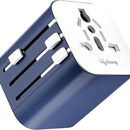 Lifelong Universal Travel Adapter 10A, 2500W Power Output - 150+ Countries (US/UK/EU/AU/Asia), Dual Fuse Protection, Compact Worldwide Power, 9-Hole International Socket, Deep Blue-31