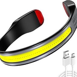 LED Rechargeable Headlamp,Book Light for Reading in Bed, Neck Light,260°Wide Beam Head Lamp for Forehead, Waterproof Super Bright COB Head Light for Camping Running Hiking Repairing-15
