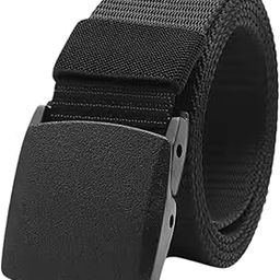 VEMILIO Presents Men's Casual & Travel Black Nylon Woven Tactical Belt | 40mm Hole-Free DIY Cut Flap Buckle Adjustable Strap | Outdoor, Hiking, Camping & Work Belt | Plastic Buckle - Metal Free-image-14